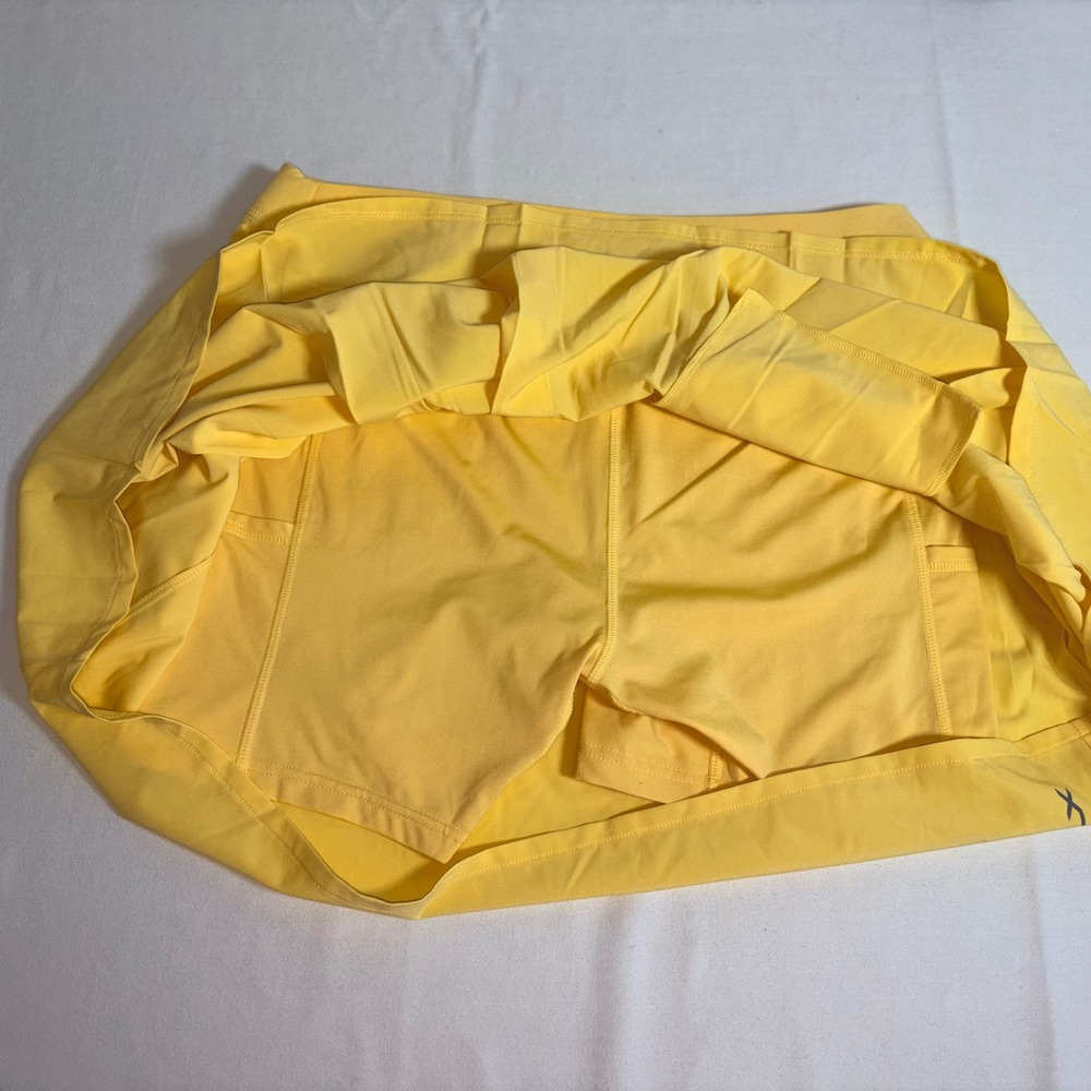 RLX Ralph Lauren Golf Skort Medium Yellow New Pleated Back Wicking Athletic - Picture 4 of 12